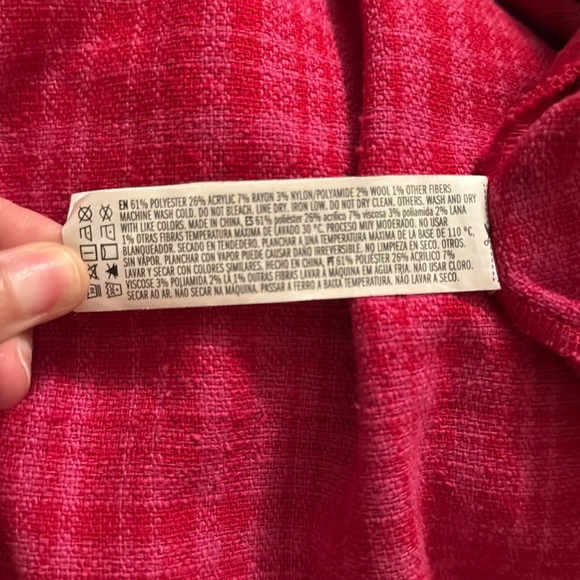 Forever 21 Plaid Longline Shacket Size L Color Fuchsia Berry - Picture 8 of 8